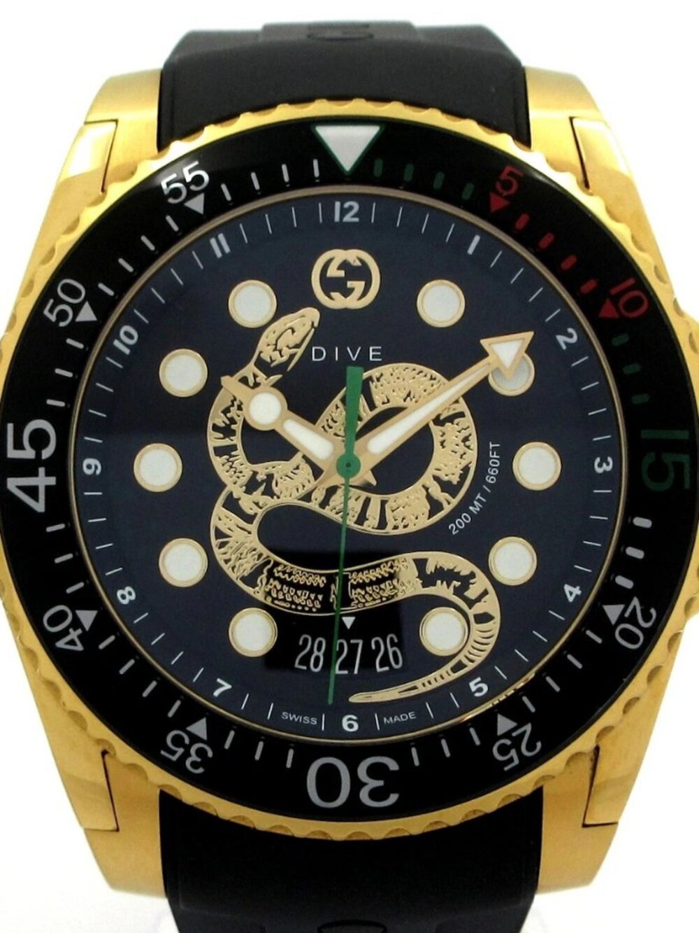 GUCCI Dive Watch YA136219 Unconfirmed Black Men's Wrist Watch - Picture 1 of 13